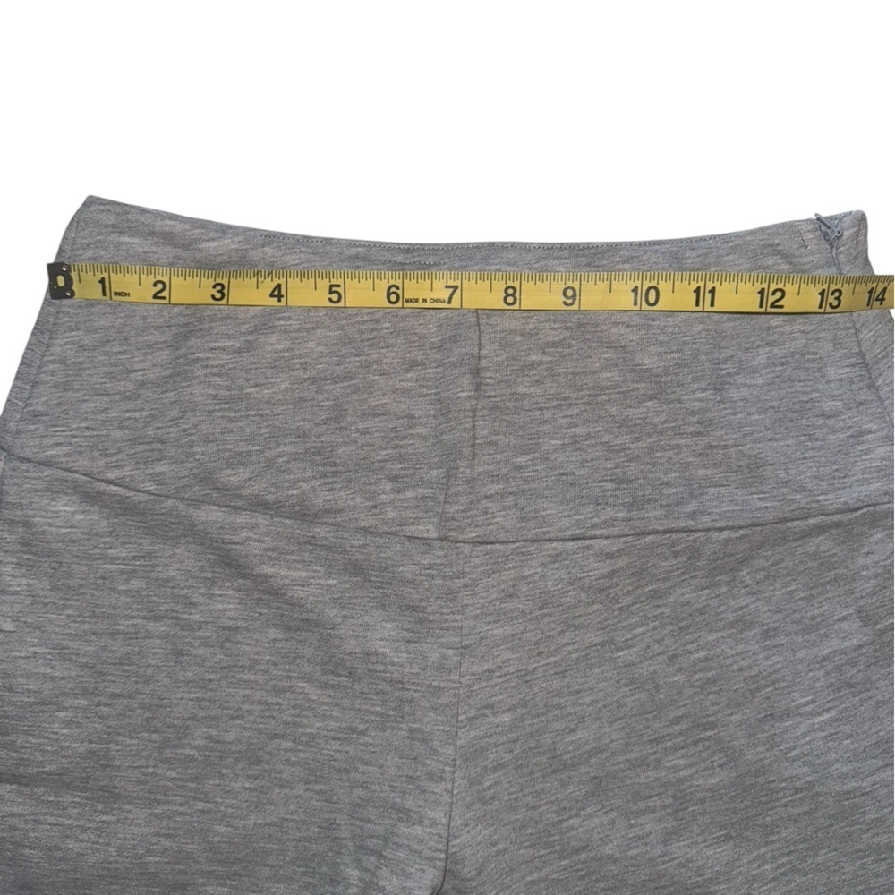 NWT COMMENSE Soft Stretch Side Zip Flare Lounge Pants Frayed Hem Grey Small - Picture 5 of 9